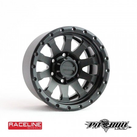 Pitbull 1.55 RACELINE Scale Clutch Aluminum Beadlock Wheels Black - 4pcs