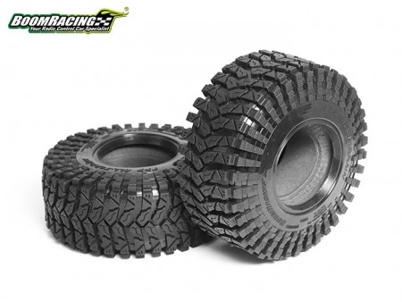 Boom Racing 1.9in TPD All-Terrain Crawler Tire Gekko BLACK 4.25inx1.65in (108x41.9mm) w/ 2-Stage Foam Insert (2)