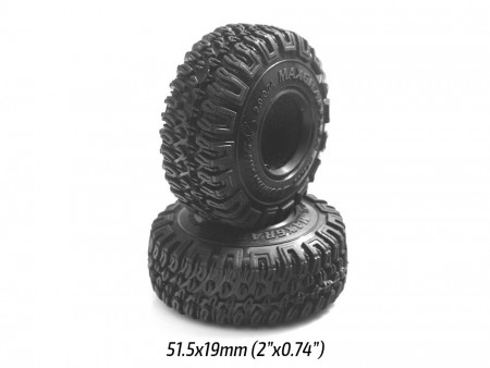Boom Racing 1.0in MAXGRAPPLER Scale RC Tire GEKKO Black 51.5x19mm Open Cell Foams (2)