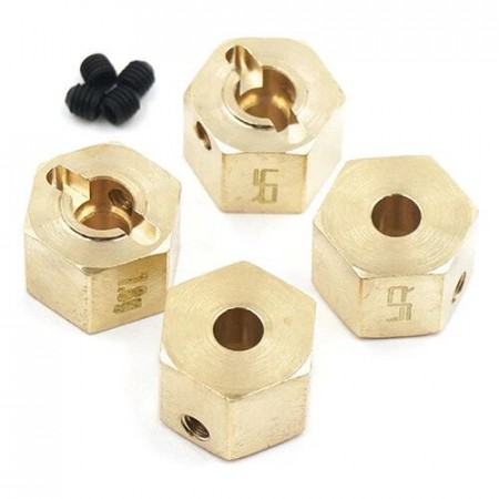 Yeah Racing Brass Hex Adaptor 9mm Offset 7.8g each For 12mm Hex Wheels 4pcs
