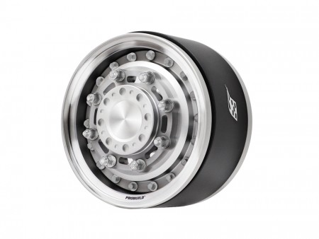Boom Racing ProBuild™ 1.9in COMBAT Adjustable Offset Aluminum Beadlock Wheels (2) Platinum/Platinum
