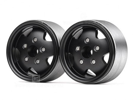 GRC 1.9 Metal Beadlock Wheel for TRX4 Defender and TRC Rover SUV First Gen Black