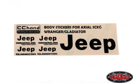 CCHand Metal Logo Decal Sheet for Axial 1/6 SCX6 Jeep Wrangler (Black)