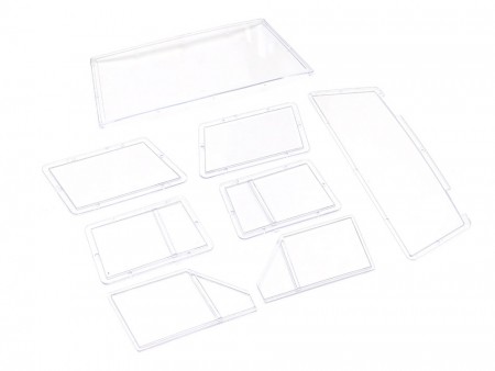 Team Raffee Co. Windshield and Side Window Part for Comanche 1/10 Pickup Truck Hard Plastic Body