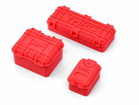 Hobby Details 1/24 Mini Tool Case of Scale Accessories for RC Crawler Red 3pcs/set