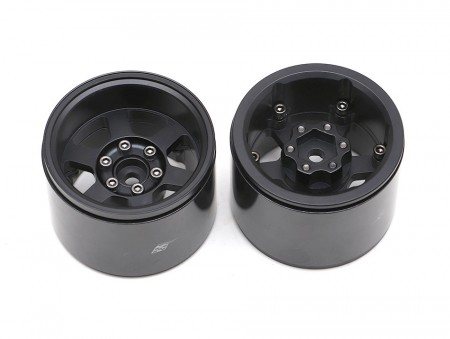 Boom Racing Extra Wide TE37XD KRAIT™ 1.9 Deep Dish Aluminum Beadlock Wheels w/ XT606 Hub (2) Black