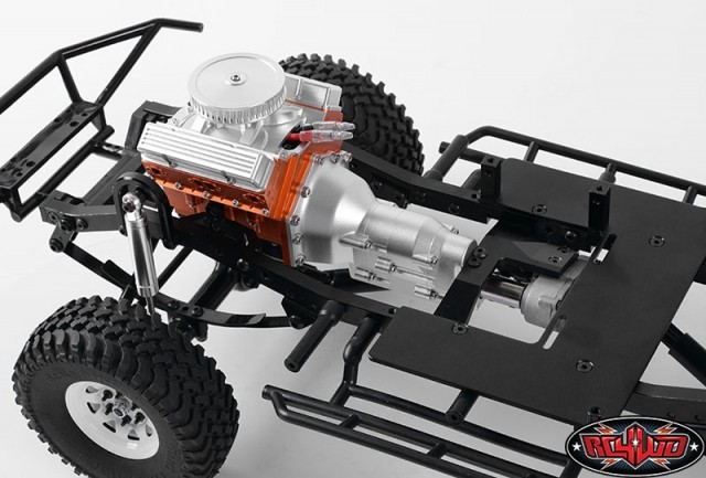 Shown installed on RC4WD 1/10 V8 Scale Engine (Z-S1043), 540 Crawler Brushed Motor 35T (Z-E0005), Trail Finder 2 V8 Engine Mounts (Z-S1239) and RC4WD Trail Finder 2 Truck Kit w/Mojave II Body Set for example (Not Included)