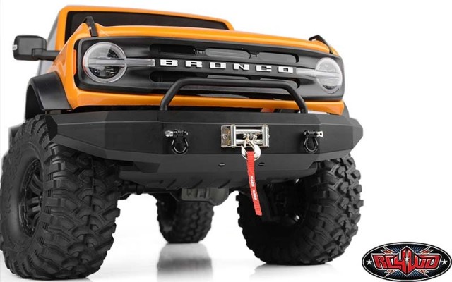 Shown installed on Traxxas TRX-4 2021 Ford Bronco with RC4WD N-Fab RKR Rails w/ Step System for Traxxas TRX-4 2021 Ford Bronco (Z-S0366), RC4WD 1/10 Mini Warn 9.5cti Winch (Z-E0009) and King Kong Mini Tow Shackle (Z-S0075) for example (Not Included)